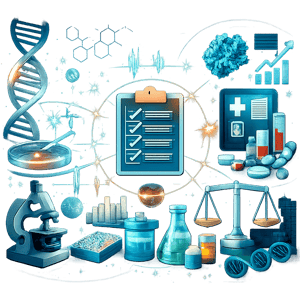 Regulatory science life sciences clinical development regulatory strategy biotech no words graphics only no people or government